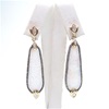 Silver Earring (Gold Plated) with Created Opal and White Cz