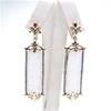 Silver Earring (Gold Plated) with Created Opal and White Cz
