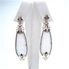 Silver Earring (Gold Plated) with Created Opal and White Cz