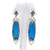 Silver Earring (Gold Plated) with Created Opal and White Cz