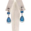 Silver Earrings with Inlay Created Opal and White CZ
