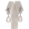 Silver Earrings with Inlay Created Opal & Wht CZ