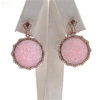 Silver Earring (Rose Gold Plated) with Inlay Created Opal & White CZ