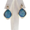 Silver Earrings (Gold Plated) with Inlay Created Opal and White CZ