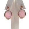 Silver Earring (Rose Gold Plated) with Inlay Created Opal & White CZ