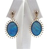 Silver Earrings (Gold Plated) with Inlay Created Opal