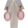 Silver Earring (Rose Gold Plated) with Inlay Created Opal