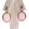 Silver Earring (Rose Gold Plated) with Inlay Created Opal & White CZ