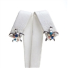 Silver Earrings w/ Inlay Created Opal