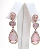 Silver Earring (Rose Gold Plated) with Inlay Created Opal & White CZ