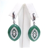 Silver Earring with White CZ and Dark Aventurine