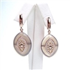 Silver Earring (Rose Gold Plated) with White and Grey Agate