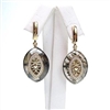 Silver Earrings (Gold Plated) with White CZ and Labradourite