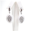 Silver Earring with White CZ and White Agate