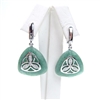 Silver Earring with White CZ and Dark Aventurine