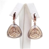 Silver Earring (Rose Gold Plated) with White and Grey Agate