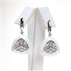 Silver Earring with White CZ and White Agate