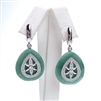 Silver Earring with White CZ and Dark Aventurine