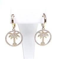 Silver Earrings (Gold Plated) with White CZ