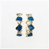 Gold Plated Silver Hoop Earrings with Inlay Created Opal