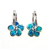 Silver Earrings with Inlay Created Opal