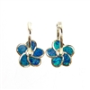 Silver Earrings (Gold Plated) with Inlay Created Opal