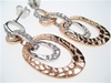 Silver Earrings (Rose Gold Plated) W/ White CZ