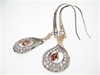 Silver Earrings (Rose Gold Plated) W/ White and Garnet CZ
