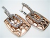 Silver Earrings (Rose Gold Plated) W/ White CZ