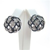 Silver Earrings w/ White & Sapphire CZ