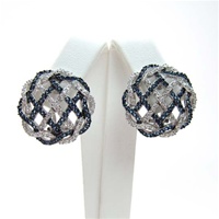 Silver Earrings w/ White & Sapphire CZ