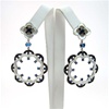 Silver Earrings w/ MOP, Black & Sapphire CZ