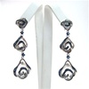 Silver Earrings w/ White & Sapphire CZ