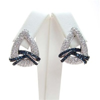 Silver Earrings w/ White & Sapphire CZ