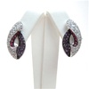Silver Earrings w/ White, Amethyst & Hot Pink CZ