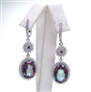 Sterling Silver Earrings with Rainbow Mystic Quartz and White CZ