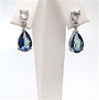 Sterling Silver Earrings with Blue Mystic Quartz and White CZ
