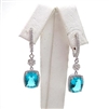 Sterling Silver Earrings with London Blue Mystic Quartz and White CZ