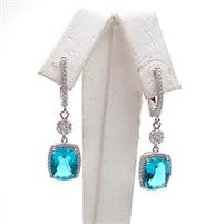 Sterling Silver Earrings with London Blue Mystic Quartz and White CZ