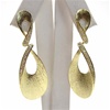 Silver Earrings (Gold Plated) w/ Brush Finish & White CZ.