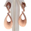 Silver Earrings (Rose Gold Plated) w/ Brush Finish & White CZ.