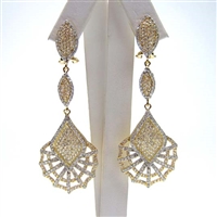 Silver Earrings (Gold Plated) with White CZ.