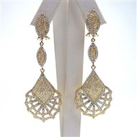 Silver Earrings (Gold Plated) with White CZ.