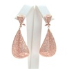 Silver Earrings (Rose Gold Plated) w/ White CZ