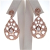 Silver Earrings (Rose Gold Plated) with White CZ