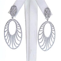 Silver Earrings with White CZ