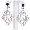 Silver Earring w/ White, Light Champagne & Sapphire CZ