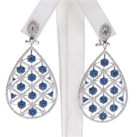 Silver Earring with White & Sapphire CZ