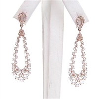 Silver Earring (Rose Gold Plated) with White CZ