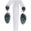 Silver Earring with Ruby-Zoisite & White CZ